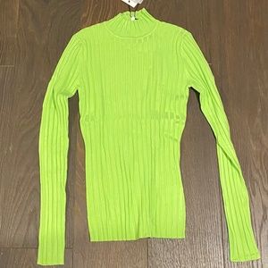 NWT MBYM Neon Green Turtleneck Size XS